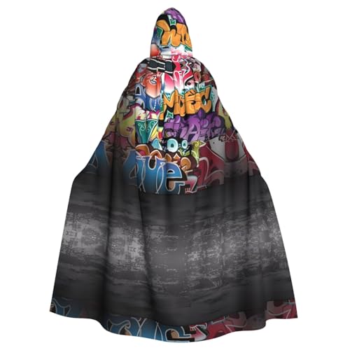 ZHAOUR Unisex Erwachsene Halloween Kapuzenumhang - Graffiti Hip Hop Volldruck Cosplay Kostüm Umhang - Bequeme und langlebige Robe ZHAOUR Unisex Erwachsene Halloween Kapuzenumhang - Graffiti Hip Hop Volldruck Cosplay Kostüm Umhang - Bequeme und langlebige Robe von ZHAOUR