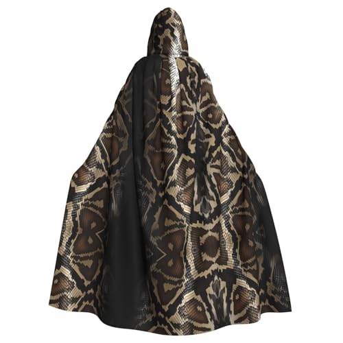 ZHAOUR Unisex Erwachsene Halloween Kapuzenumhang - Große Schlangenhaut-Volldruck Cosplay Kostüm Umhang - Bequem und Langlebig Robe von ZHAOUR