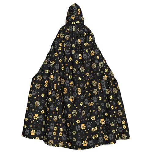 ZHAOUR Unisex Erwachsene Halloween Kapuzenumhang - Hundepfotenabdruck Volldruck Cosplay Kostüm Umhang - Bequem und Langlebig Robe ZHAOUR Unisex Erwachsene Halloween Kapuzenumhang - Hundepfotenabdruck Volldruck Cosplay Kostüm Umhang - Bequem und Langlebig Robe von ZHAOUR
