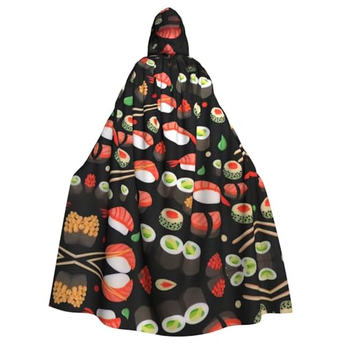 ZHAOUR Unisex Erwachsene Halloween Kapuzenumhang - Japanische Sushi Garnelen Volldruck Cosplay Kostüm Umhang - Bequemer und langlebiger Bademantel ZHAOUR Unisex Erwachsene Halloween Kapuzenumhang - Japanische Sushi Garnelen Volldruck Cosplay Kostüm Umhang - Bequemer und langlebiger Bademantel von ZHAOUR