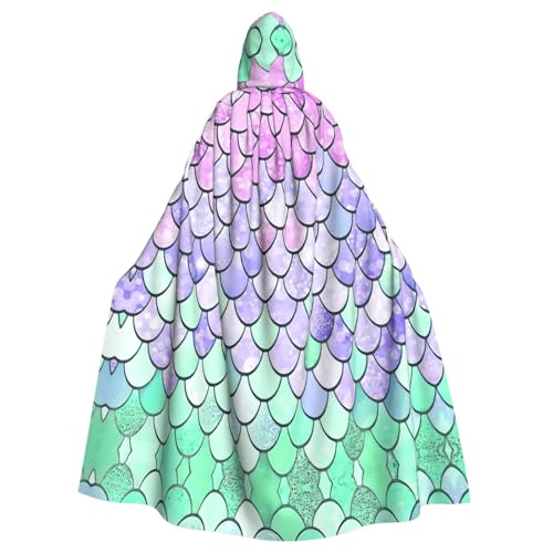 ZHAOUR Unisex Erwachsene Halloween Kapuzenumhang - Meerjungfrau Schuppen Volldruck Cosplay Kostüm Umhang - Bequem und Langlebig Robe ZHAOUR Unisex Erwachsene Halloween Kapuzenumhang - Meerjungfrau Schuppen Volldruck Cosplay Kostüm Umhang - Bequem und Langlebig Robe von ZHAOUR