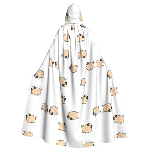 ZHAOUR Unisex Erwachsene Halloween Kapuzenumhang - Mops Volldruck Cosplay Kostüm Umhang - Bequem und Langlebig Robe ZHAOUR Unisex Erwachsene Halloween Kapuzenumhang - Mops Volldruck Cosplay Kostüm Umhang - Bequem und Langlebig Robe von ZHAOUR