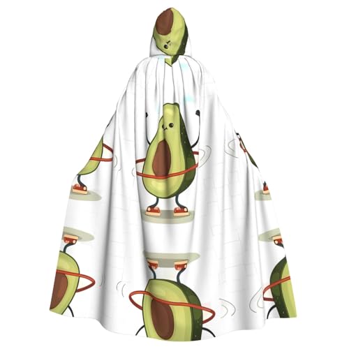 ZHAOUR Unisex Erwachsene Halloween Kapuzenumhang - Niedliche Avocado (1) Volldruck Cosplay Kostüm Umhang - Bequem und Langlebig Robe von ZHAOUR