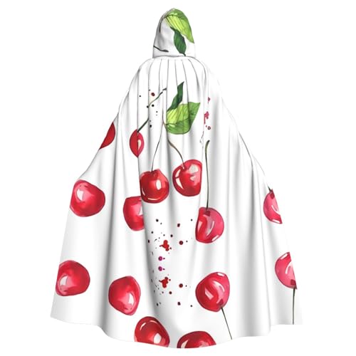 ZHAOUR Unisex Erwachsene Halloween Kapuzenumhang - Niedliche kleine Kirsche Volldruck Cosplay Kostüm Umhang - Bequem und langlebig Robe ZHAOUR Unisex Erwachsene Halloween Kapuzenumhang - Niedliche kleine Kirsche Volldruck Cosplay Kostüm Umhang - Bequem und langlebig Robe von ZHAOUR