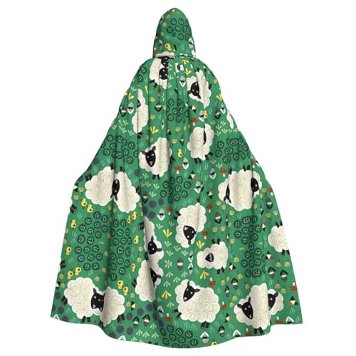 ZHAOUR Unisex Erwachsene Halloween Kapuzenumhang - Niedliches Cartoon-Schaf Volldruck Cosplay Kostüm Umhang - Bequem und Langlebig Robe ZHAOUR Unisex Erwachsene Halloween Kapuzenumhang - Niedliches Cartoon-Schaf Volldruck Cosplay Kostüm Umhang - Bequem und Langlebig Robe von ZHAOUR