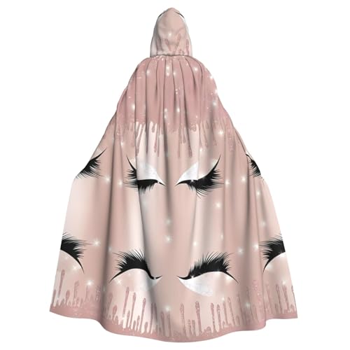 ZHAOUR Unisex Erwachsene Halloween Kapuzenumhang - Rose Gold Wimpern Volldruck Cosplay Kostüm Umhang - Bequem und Langlebig Robe ZHAOUR Unisex Erwachsene Halloween Kapuzenumhang - Rose Gold Wimpern Volldruck Cosplay Kostüm Umhang - Bequem und Langlebig Robe von ZHAOUR