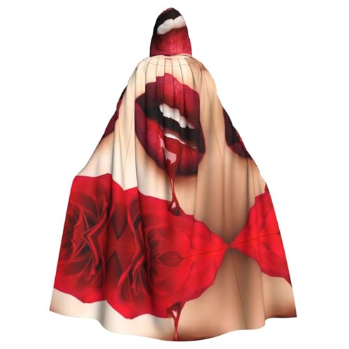 ZHAOUR Unisex Erwachsene Halloween Kapuzenumhang - Rote Lippen Volldruck Cosplay Kostüm Umhang - Bequem und Langlebig Robe ZHAOUR Unisex Erwachsene Halloween Kapuzenumhang - Rote Lippen Volldruck Cosplay Kostüm Umhang - Bequem und Langlebig Robe von ZHAOUR