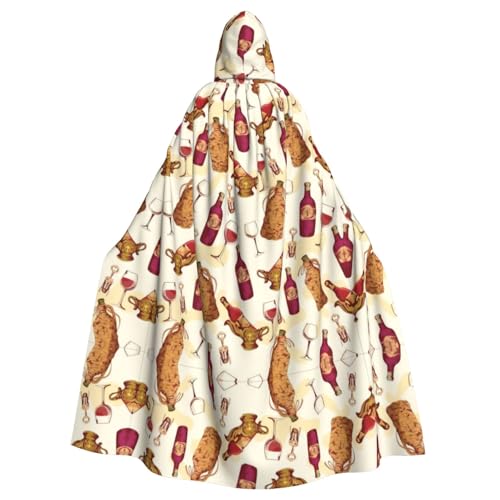 ZHAOUR Unisex Erwachsene Halloween Kapuzenumhang - Rotwein Volldruck Cosplay Kostüm Umhang - Bequem und langlebig Robe ZHAOUR Unisex Erwachsene Halloween Kapuzenumhang - Rotwein Volldruck Cosplay Kostüm Umhang - Bequem und langlebig Robe von ZHAOUR