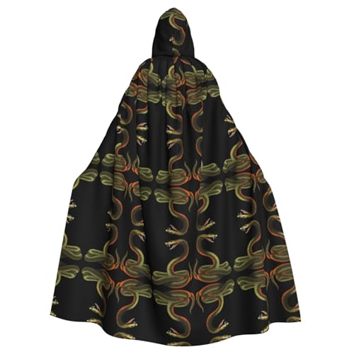 ZHAOUR Unisex Erwachsene Halloween Kapuzenumhang - Schlange Volldruck Cosplay Kostüm Umhang - Bequem und langlebig Robe von ZHAOUR