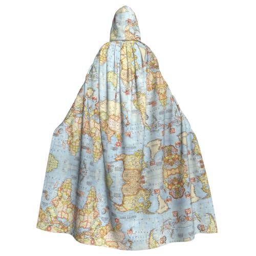 ZHAOUR Unisex Erwachsene Halloween Kapuzenumhang - Weltkarte Volldruck Cosplay Kostüm Umhang - Bequem und Langlebig Robe ZHAOUR Unisex Erwachsene Halloween Kapuzenumhang - Weltkarte Volldruck Cosplay Kostüm Umhang - Bequem und Langlebig Robe von ZHAOUR