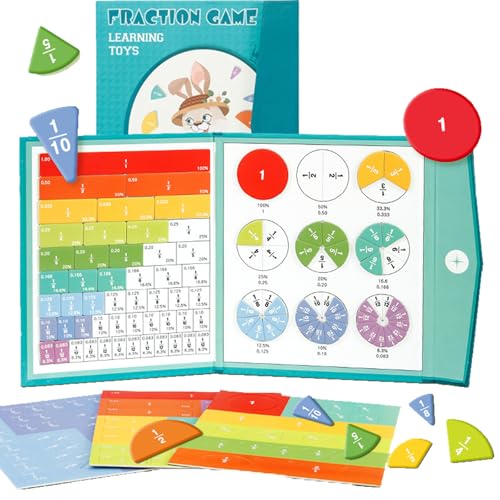 Bruchrechnen Lernhilfe Magnetisch, 102 Pieces Magnetische Bruchscheibe, Rechenmeister Magnet Mathe Spiel, Wolkenschaukel Rechenspiel, Multicoloured Fractional Calculation Learning for 3+ Children (A) von ZHAOZHI