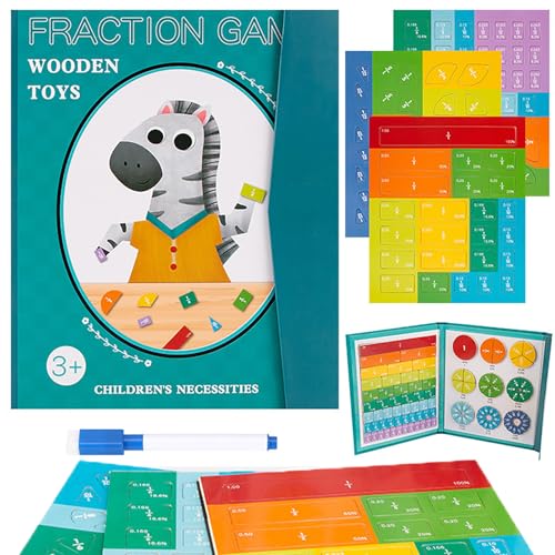 Bruchrechnen Lernhilfe Magnetisch, 102 Pieces Magnetische Bruchscheibe, Rechenmeister Magnet Mathe Spiel, Wolkenschaukel Rechenspiel, Multicoloured Fractional Calculation Learning for 3+ Children (B) von ZHAOZHI
