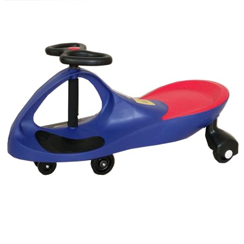 Wiggle Car Rutschauto, Twist-Lenkung ohne Batterien und Pedale, Indoor/Outdoor Kinderfahrzeug ab 3 Jahre (Rot/Blau) von ZHEHUA