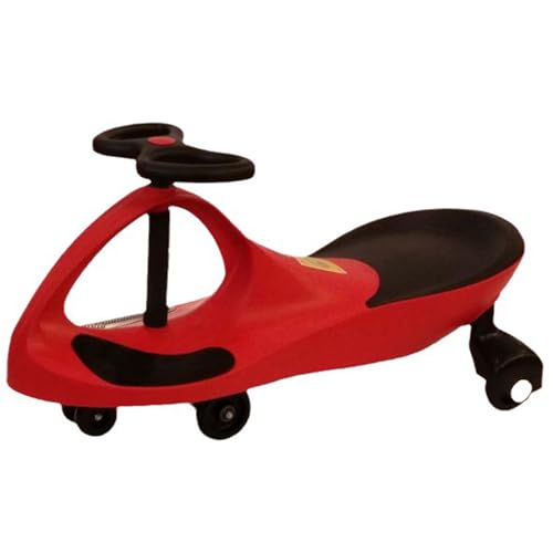 Wiggle Car Rutschauto, Twist-Lenkung ohne Batterien und Pedale, Indoor/Outdoor Kinderfahrzeug ab 3 Jahre (Rot/schwarz) von ZHEHUA