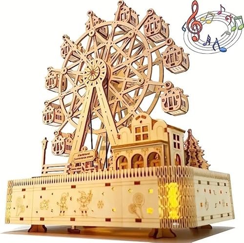 3D-Holzpuzzles für Erwachsene, Riesenrad, Spieluhr, integrierte LED-Holzhandwerk, 183 Teile, Weihnachten, Halloween, Erntedankgeschenk 3D-Holzpuzzles für Erwachsene, Riesenrad, Spieluhr, integrierte LED-Holzhandwerk, 183 Teile, Weihnachten, Halloween, Erntedankgeschenk von ZHENGE