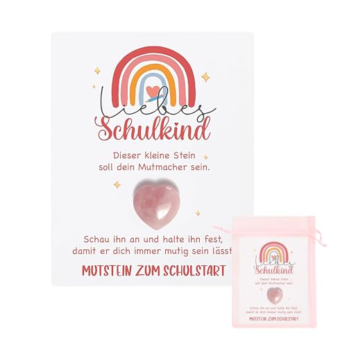 ZHERIKAH Glückssteine für Kinder, Mutstein für Kinder Einschulung, Glücksbringer Mutmacher Schulanfang Geschenke zur Einschulung Set Mit Grußkarte & Stoffbeutel Klein, Leicht zu Tragen ZHERIKAH Glückssteine für Kinder, Mutstein für Kinder Einschulung, Glücksbringer Mutmacher Schulanfang Geschenke zur Einschulung Set Mit Grußkarte & Stoffbeutel Klein, Leicht zu Tragen von ZHERIKAH
