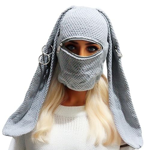 ZHGFXIN Punk Kaninchen Ohren Strickerhalterkapazitäten Für Teenager Mädchen Winter Warmes Gesichtsmaske Erwachsener Cosplay Kostüm Rand Außenwinter Warm Warm Warmer ZHGFXIN Punk Kaninchen Ohren Strickerhalterkapazitäten Für Teenager Mädchen Winter Warmes Gesichtsmaske Erwachsener Cosplay Kostüm Rand Außenwinter Warm Warm Warmer von ZHGFXIN