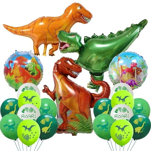 3D Stehende Dinosaurier Folienballons, Dino Geburtstag Deko Set, Dino Luftballon, Dinosaurier Geburtstag Deko, Dino Ballon Latex, Dschungel Deko Folienballon Waldtiere Kinder Party Dekoration von ZHGIUWER