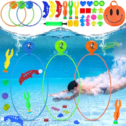 ZHHGOO Tauchspielzeug,27 Stücke Pool Spielzeug mit Aufbewahrungstasche,Kinder Outdoor Tauchringe,Tauchtraining Poolparty Schwimmbad Spielzeug,5-12 Jahre Schwimmbad Wasserspielzeug ZHHGOO Tauchspielzeug,27 Stücke Pool Spielzeug mit Aufbewahrungstasche,Kinder Outdoor Tauchringe,Tauchtraining Poolparty Schwimmbad Spielzeug,5-12 Jahre Schwimmbad Wasserspielzeug von ZHHGOO