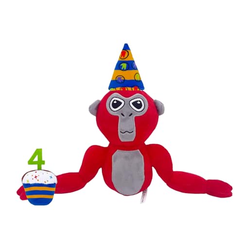ZHICHENG Gorilla Tag Plush Toy,Gorilla Tag Monkey Plushie Cute Stuffed Animal Doll for Game Lovers, and Birthday for Kids and Adults (Red) von ZHICHENG