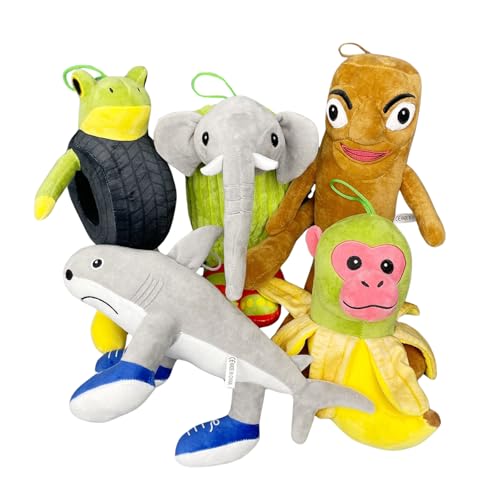 ZHICHENG Tung Tung Sahur Plush Tralalero Tralala Stuffed Toy,Funny Italian Tung Shark Plush and Tralalero Shark Toy,Soft Stuffed Animal for Fans Boys Girls (5pcs) von ZHICHENG