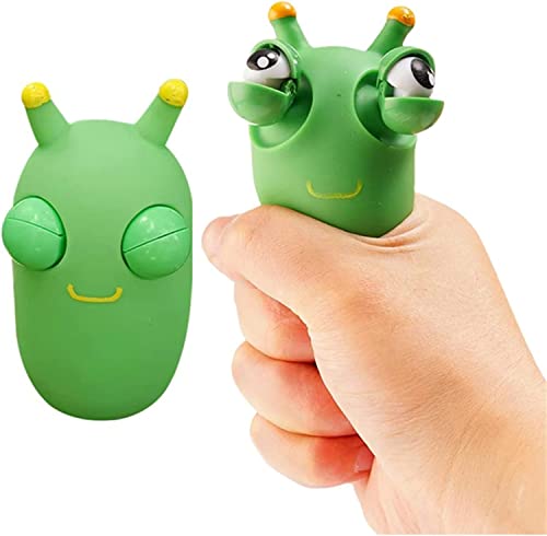 Squeeze Spielzeug, Grüner Wurm Stress Squeeze Spielzeug für Erwachsene Pflanzliches Insekten Squeeze Spielzeug Stress Ball Knetball zum Quetschen Popping Out Eyes Squeeze Toys Handspielzeug (1 STÜCK) von ZHIHUI