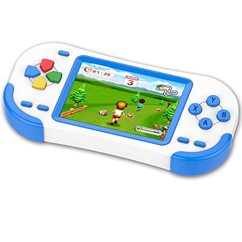 ZHISHAN Tragbare Handheld Spielekonsole für Kinder Erwachsener mit Eingebauten 220 16Bit Klassisches Retro Videospiele 3.0 "HD Bildschirm Arcade System Geburtstagsgeschenk Blau von ZHISHAN