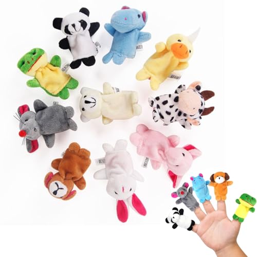 ZHITENG 10 Stück Fingerpuppen Baby Mitgebsel, Plüschtier Tier Fingerspielzeug, Fingerpuppen für Kinder Cartoon Kleine, Mini Plüschtiere für Weihnachten Oster und Kinderparty Geschenk für Kinder ZHITENG 10 Stück Fingerpuppen Baby Mitgebsel, Plüschtier Tier Fingerspielzeug, Fingerpuppen für Kinder Cartoon Kleine, Mini Plüschtiere für Weihnachten Oster und Kinderparty Geschenk für Kinder von ZHITENG
