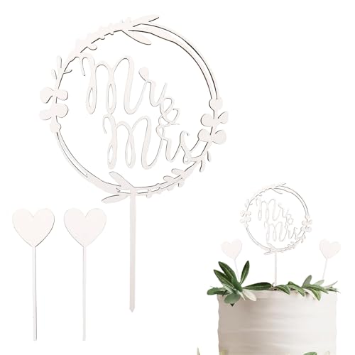ZHITENG 3 Stück Tortendeko Hochzeit, Hochzeitstorten Tortenstecker aus Holz Cake Topper Hochzeit Mr & Mrs Deko Hochzeitstorte Deko Tortentopper Hochzeitstorte, Herz Kuchendeko für Jubiläum Antrag ZHITENG 3 Stück Tortendeko Hochzeit, Hochzeitstorten Tortenstecker aus Holz Cake Topper Hochzeit Mr & Mrs Deko Hochzeitstorte Deko Tortentopper Hochzeitstorte, Herz Kuchendeko für Jubiläum Antrag von ZHITENG