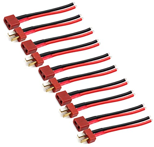 ZHOFONET 5Paare Deans T Stecker,Deans Style T Buchse,Silikondraht mit 3,93 inch 14awg Silikon Draht Batterie-Verbindungskabel ZHOFONET 5Paare Deans T Stecker,Deans Style T Buchse,Silikondraht mit 3,93 inch 14awg Silikon Draht Batterie-Verbindungskabel von ZHOFONET