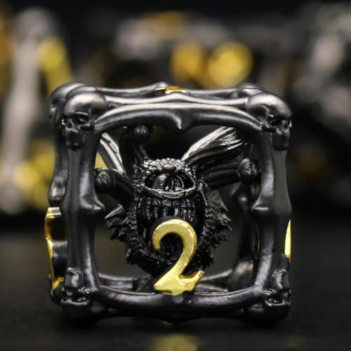 Beholder Würfelset, DND Würfel Metall Dice Set, ZHOORQI W20 Würfel Polyedrische Würfel für Dungeons and Dragons, D&D Spielwürfel Geschenk（Eye-Black Gold） von ZHOORQI