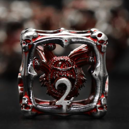 Beholder Würfelset, DND Würfel Metall Dice Set, ZHOORQI W20 Würfel Polyedrische Würfel für Dungeons and Dragons, D&D Spielwürfel Geschenk（Eye-Blood Red） von ZHOORQI