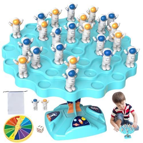 ZHOUBINGBING 68pcs/Set Astronaut Teter Tower Balance Game Intaktion zwischen Eltern und Kindern Balance Tree -Spiel mit 64 Teilen Astronierschach und Aufbewahrungstasche von ZHOUBINGBING