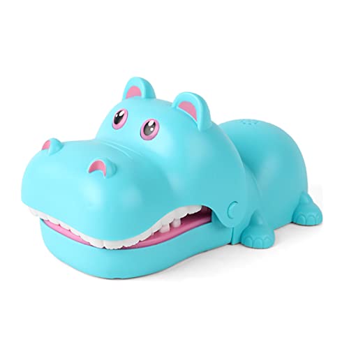 ZHOUBINGBING Cartoon Hippo Toy, um Sich mit den Fingern, einem lustigen Zahnarztspiel, Romanspielzeug in Form eines Flusses für Kinder und Erwachsene zu beißen, die blau Spielen von ZHOUBINGBING