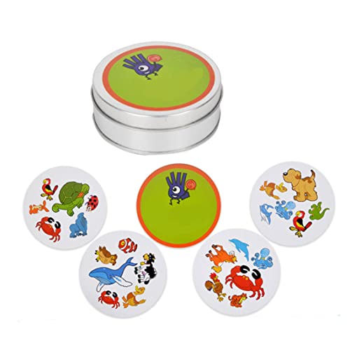 ZHOUBINGBING Toy Card Games für E -Kinder, klassisches Kartenspielzeug mit Tiermuster, Kinderspielzeug für Kinder, Green Cardboard -Spiel von ZHOUBINGBING