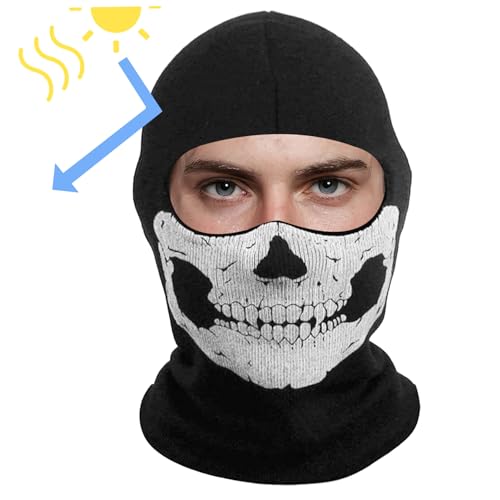 ZHOUBINGBING Visor Ghost Gesichtsmaske atmungsaktive gruselige Schädelmaske Elastizität Full Head Schwarze Schreie Maske für Halloween Cosplay Requisiten Frauen Männer balaclava Gesichtsmaske von ZHOUBINGBING