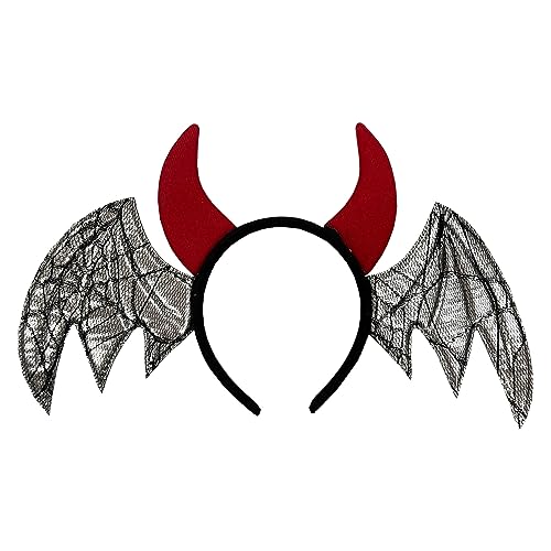 ZHOUSUFEN Haarreif für Erwachsene, Teenager, Fledermausflügel und Teufelshorn, für Halloween, Party, Kopfschmuck, für Damen, Mädchen, Cosplay, Kostüm, Haarband ZHOUSUFEN Haarreif für Erwachsene, Teenager, Fledermausflügel und Teufelshorn, für Halloween, Party, Kopfschmuck, für Damen, Mädchen, Cosplay, Kostüm, Haarband von ZHOUSUFEN