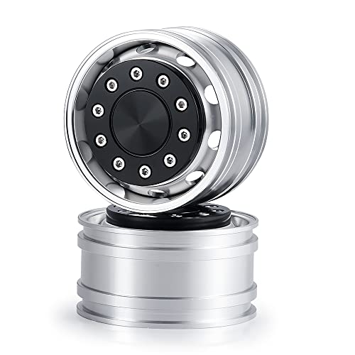 2 Stück Aluminium Vorne Beadlock Radnaben RC Felgen für 1/14 Tami-ya Trailer Zugmaschine Fracht LKW Upgrade-Teile,B von ZHRCFUN