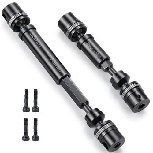ZHRCFUN 2 Stücke Vorne und Hinten Drive Shaft Aluminiumlegierung Driveshafts für 1/18 TRX4M Bronco Defender RC Crawler Upgrade Zubehör von ZHRCFUN