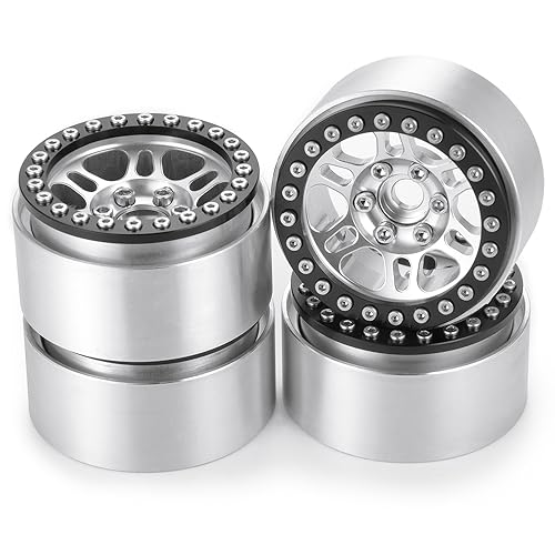 ZHRCFUN 4 Stücke 1,9 Zoll RC Beadlock Felgen Aluminiumlegierung Räder Felge für alle TRX4 SCX10 RC Crawler Upgrade, Silber ZHRCFUN 4 Stücke 1,9 Zoll RC Beadlock Felgen Aluminiumlegierung Räder Felge für alle TRX4 SCX10 RC Crawler Upgrade, Silber von ZHRCFUN