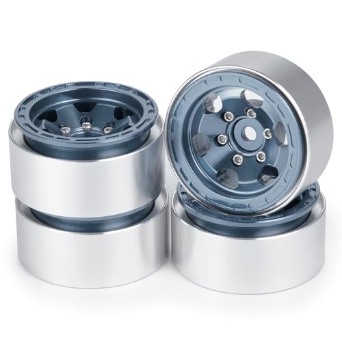 ZHRCFUN 4 Stücke RC Beadlock Felgen CNC Metall Räder Felge Set für 1/18 Trx4-M RC Crawler Car,Titan ZHRCFUN 4 Stücke RC Beadlock Felgen CNC Metall Räder Felge Set für 1/18 Trx4-M RC Crawler Car,Titan von ZHRCFUN
