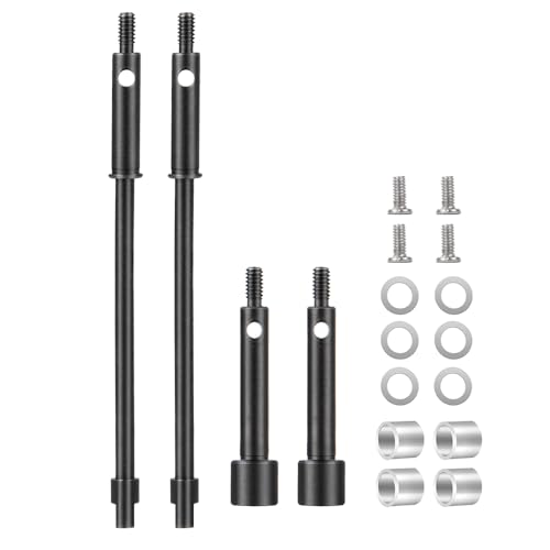 ZHRCFUN 4 Stücke RC Vorne und Hinten CVD Antriebswelle Stahl Achswellen für 1/24 Axial SCX24 C10 JLU Bronco Gladiator Deadbolt RC Autos von ZHRCFUN