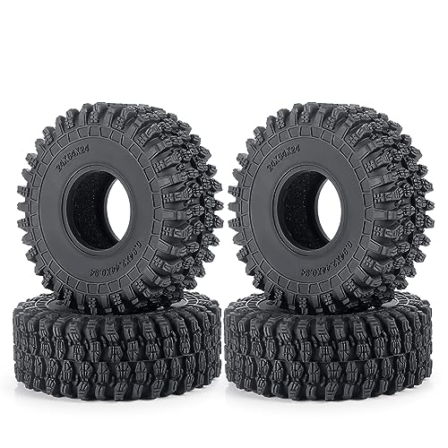 ZHRCFUN 4Pcs 1.0 RC Reifen Terrain Gummireifen 64mm für 1/18 Tra-xxa Trx4m RC Crawler Car von ZHRCFUN