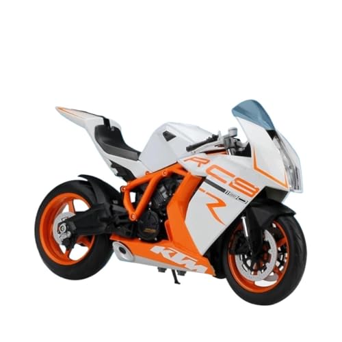 1:10 Für KTM 1190 RC8 R Legierung Sport Motorrad Modell Spielzeug CarHobby Spielzeug Desktop Dekoration(White) von ZHRDWE
