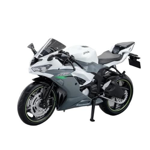1:12 Für Kawasaki Ninja ZX-6R Druckgusslegierung Motorrad Modellauto Für Hobby Home Decoration Boy(Gray) von ZHRDWE