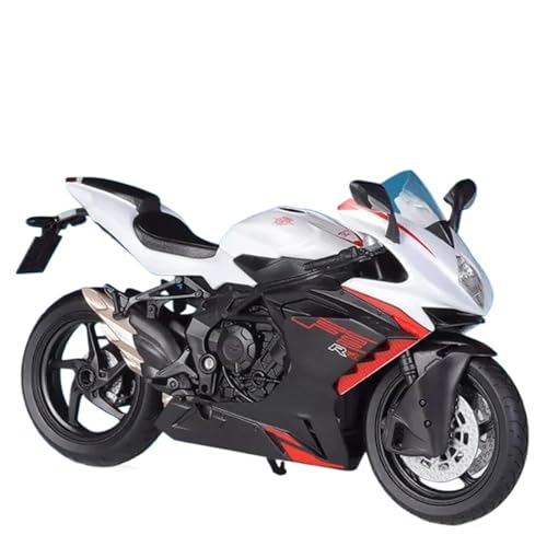 1:12 Für MV Agusta F3 RR Legierung Rennmotorrad Diecast Metall Straßenmotorrad Modell Spielzeugauto Hobby Ornament Geschenke(White) von ZHRDWE