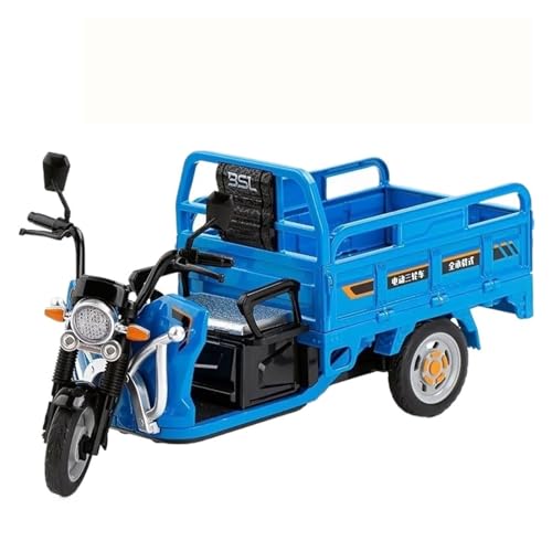 1:12 Für Sanbengzi Legierung Dreirad Motorrad Modell Druckguss Spielzeugauto Hobby Desktop Dekoration Geschenk(Blue 2) von ZHRDWE
