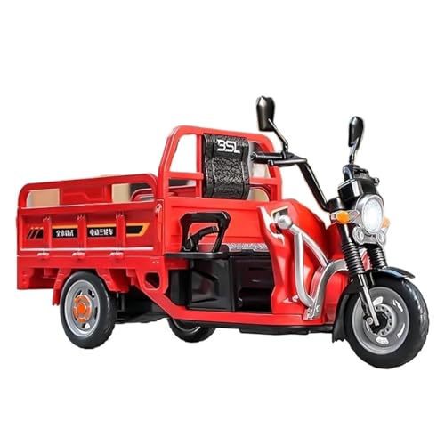 1:12 Für Sanbengzi Legierung Dreirad Motorrad Modell Druckguss Spielzeugauto Hobby Desktop Dekoration Geschenk(Rot) von ZHRDWE