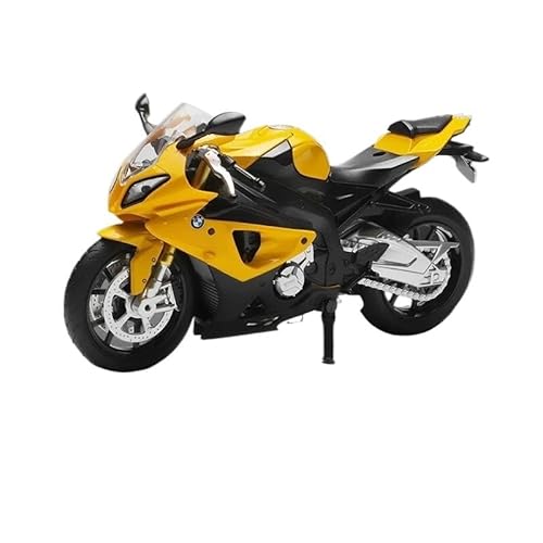 Miniaturfahrzeug 1:12 Für BMW S1000 RR Gulf Oil Edition Legierung Metall Motorrad Diecast Modell Auto Ornament Sammlung Hobby Geburtstag Junge Originalgetreue Nachbildung(Yellow) von ZHRDWE