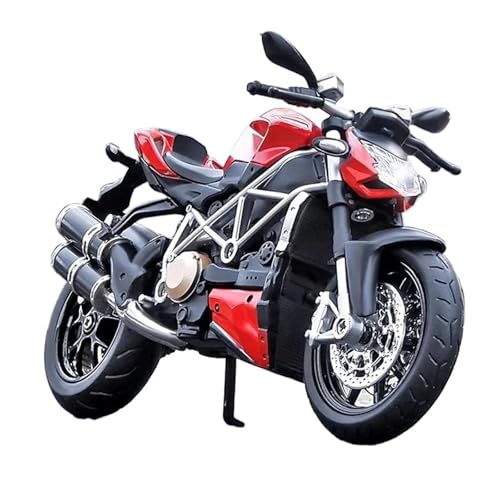 Miniaturfahrzeug 1:12 Für Ducati Streetfighter SMuscle Legierung Motorrad Diecast Modell Sound & Licht Desktop Sammlung Dekorative Jungen Originalgetreue Nachbildung(Rot) von ZHRDWE